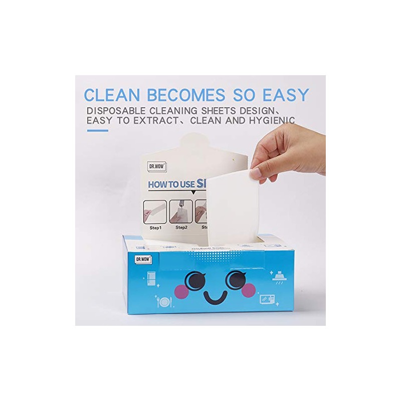 Dr.WOW 48 Count Magic Cleaning Sheets,The Disposable Thin Magic Sponge