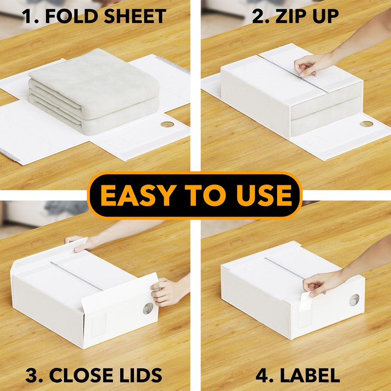SpaceAid 5 Pack Bed Sheet Organizers and Storage, Foldable Sheet