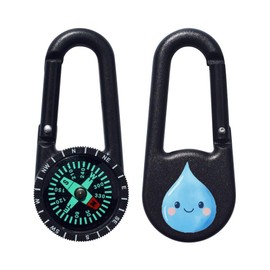 Azeeda 'Happy Raindrop' Compass Keyring (KC00037042)
