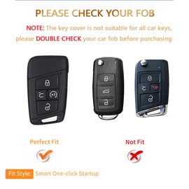 OFFCURVE Key Fob Cover for Volkswagen Special Key Fob Case Cover Holder for 2018-2022 VW Atlas Golf Alltrack Atlas Jetta Passat Arteon iguan Smart 5 Buttons Key Fob Accessories, Silver Pink