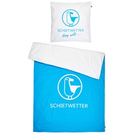 SCHIETWETTER Accessory Bed Linen Seagull 135 x 200 cm, 2-Piece Duvet Cover, Pillowcase, Bedding Set, Set of 2, Reversible Cover, 100% Cotton, Maritime Azuro OS