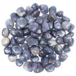ZAICUS 1lb Iolite Tumbled Stones | Polished Crystals Healing | Natural Stones | Feng Shui | Chakra Balancing | Good Luck | Reiki Gift | Home Decor | Size 20-25 mm
