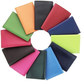 ...KARL LOVEN Wallet Grey Card Leather Car Paper Pouch Driving License ID Insurance, Pink 4 Flaps, Transport card holder