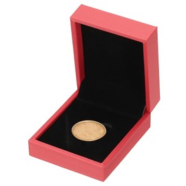 PATIKIL Coin Display Box, Coin Presentation Display Box Coin Box Coin Case with Coin Holder Square Fit 29mm Coin for Silver Dollar Collectors, Red