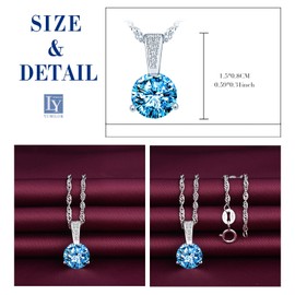 Yumilok Necklace Dangle Earrings Jewellery Set Pendant Necklace and Earrings Set Zirconia Jewellery for Women, Sterling Silver Cubic Zirconia, Cubic Zirconia