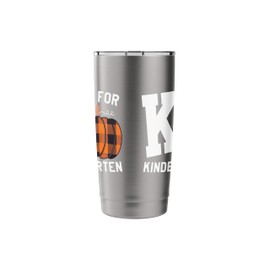 Fall Kindergarten Teacher K Is for Plaid Pumpkin Buffalo Stainless Steel Insulated Tumbler
