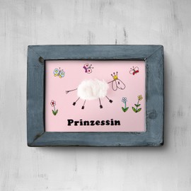 Inkognito Plush Postcard | Occasion: "Fluffy", Motif: Sheep and Crown "Plush Card Princess" | Artist: Barbara Dienz-Sengmüller | Item No.: 20870 | by Berliner Verlag