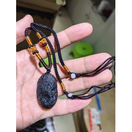 Cintamani Saffordite Stone Necklace,Genuine Arizona Obsidian Tektites Raw Crystals,Irregular Shape