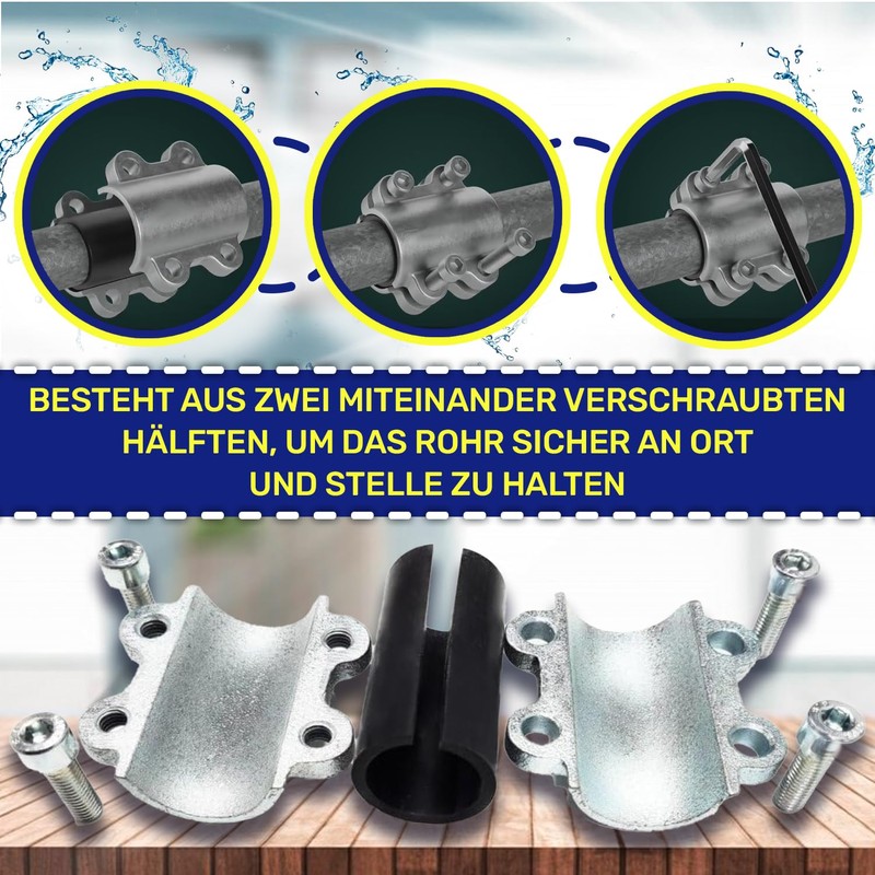 Sealing clamp made of steel, 3/4 inch for repairing steel