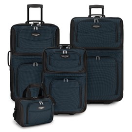 Travel Select Amsterdam Expandable Rolling Upright Luggage, Navy, 4-Piece Set