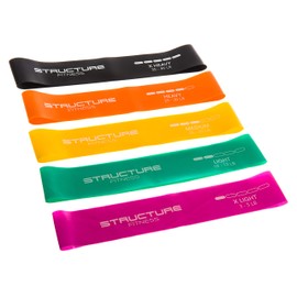 FiNeWaY Set of 5 Resistance Bands Workout Booty Band Exercise Loops for Working Out, Stretching Gym Fitness Therapy Rehab Home Fitness Yoga Pilates Strength Training Legs Bicep Chest Back