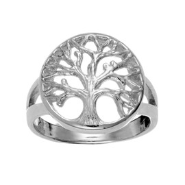 Silverly 925 Sterling Silver Tree of Life Rings Women - Round Celtic Promise Ring - Ring for Men - Hollow-Out Ring - Nature Inspired Rings for Teen Girls - Spiritual Gifts for Women