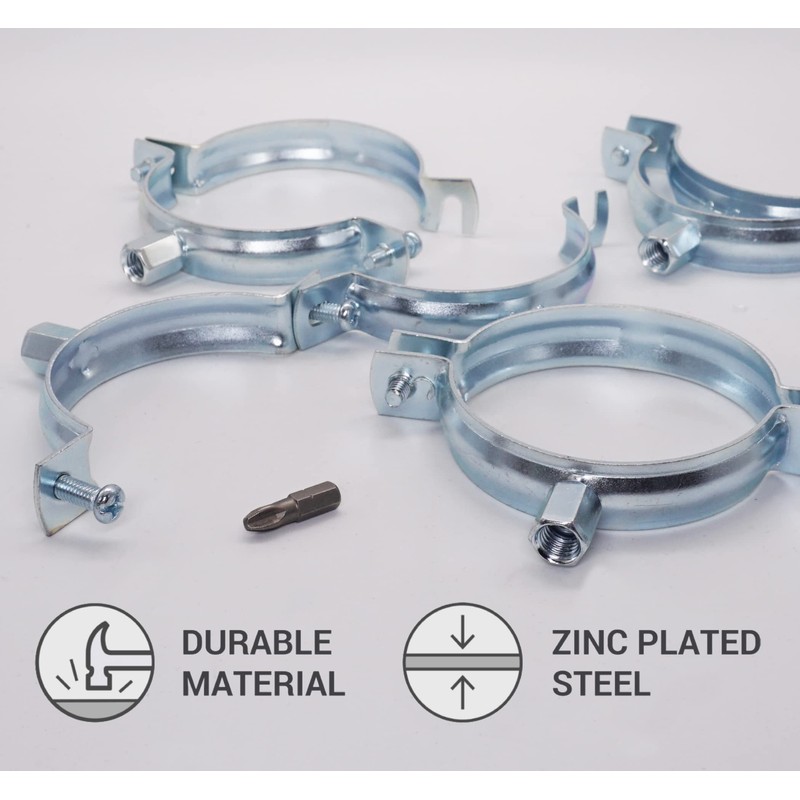 SKIR'CO (2 pcs) Pipe Brackets for 87-94 mm Pipes, Pipe