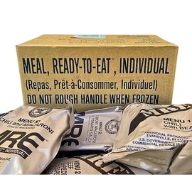 MRE B case 2024 or newer inspection - Military meals ready to eat - 12 full food packs rations with 1,250 calories per meal and heater for camping - B case (menus 13-24)