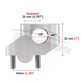 21ST 7/8" Handlebar Bar Riser Spacer For 2003-2016 Yamaha Raptor 700 Dirt Bike ATV - Chrome