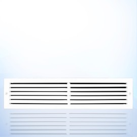 26" x 6" Duct Hole [27.6" x 7.6" Face] Aluminum Return Grille HVAC Ceiling or Sidewall - Rustproof - Fixed Blades - No Louver, No Filter, No Adjustable Fins, Without Damper