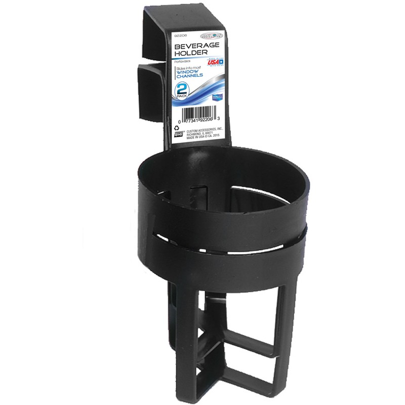 Custom Accessories 92206 Black Small Cup Holder, (Twin Pack)