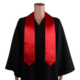 OSBO GradSeason Unisex Adult Plain Graduation Stole for Academic Commencements, 60'' long (Red)