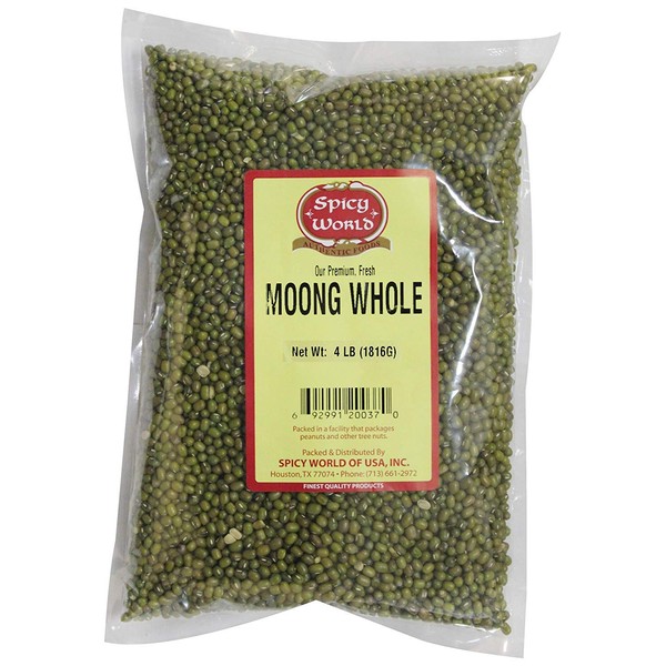 Spicy World Moong Whole (Mung Beans) 4 Pounds