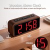 Loud Alarm Clocks Bedside, Wooden Alarm Clock with 12 Alarm