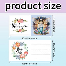 MaiYiYi 6 Pack DIY Winged Dog Diamond Painting Cards Kit Angel Dog Diamond Painting Greeting Cards Wing Dog Diamond Art Greeting Cards for Family Friends Holiday Birthday