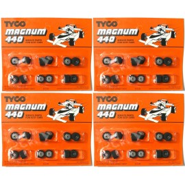 Tyco 48pc 1982 TYCO Slot Car Wide REAR WHEELS +Foam TIRES Rare Service Parts 6554 A++