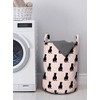 Ambesonne Cat Laundry Bag, Black Cat Silhouettes on Pink Background
