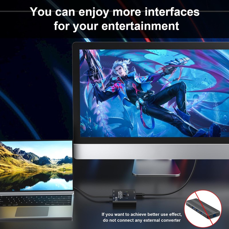 USB C Switch 2 PC 8K @ 60Hz 4K @