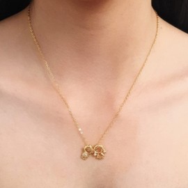 Tutti Joyería Artesanal | Collar de Hijos Personalizable - Hija - Hijo - Hija y Hijo - 2 Hijas - 2 Hijos - 2 Hijas y 1 Hijo - 2 Hijos y 1 Hija - 3 Hijas - 3 Hijos - Chapa de Oro Premium (e. 1 Hijo y 1 Hija)