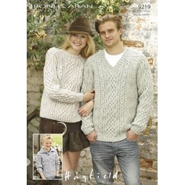 Sirdar Bonus Aran Ladies Mens Knitting Pattern 9219