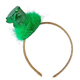 Widmann 01974 Alice Band Mini Cylinder St. Patrick's Day with Feathers, Hat, Headpiece, Accessory, Theme Party, Carnival Green