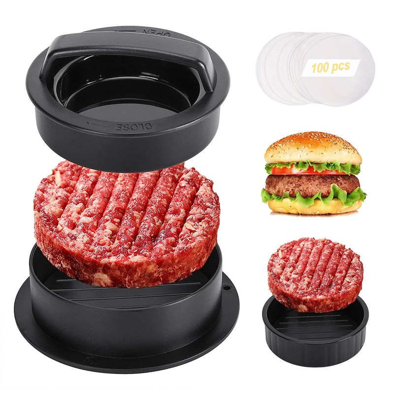 Navani 3-in-1 Burger Press | Non-Stick Patty Makers | 100