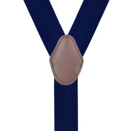 JASLEEN - Tirantes de 6 clips para hombre, ajustable, resistente, para bodas, negocios, Azul oscuro, 54 " Para 6'1 A 6'5