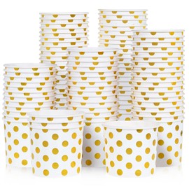 MATICAN Paper Ice Cream Cups - 100-Count 11-Oz Disposable Dessert Bowls for Hot or Cold Food