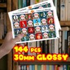 144 Christmas Countdown Advent Number Square Stickers 30mm Glossy Stickers