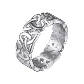 Richsteel Knuckle Rings Aesthetic For Women Celtic Knot Silver Stainless Steel Ring Jewellery
