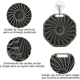 Juego de 4 Cepillos de Baño de Silicona, Incluye Cepillo de Espalda con Mango Largo, Cepillo Facial, Cepillo Ovalado y Cepillo Espiral, Masaje Corporal (Black)