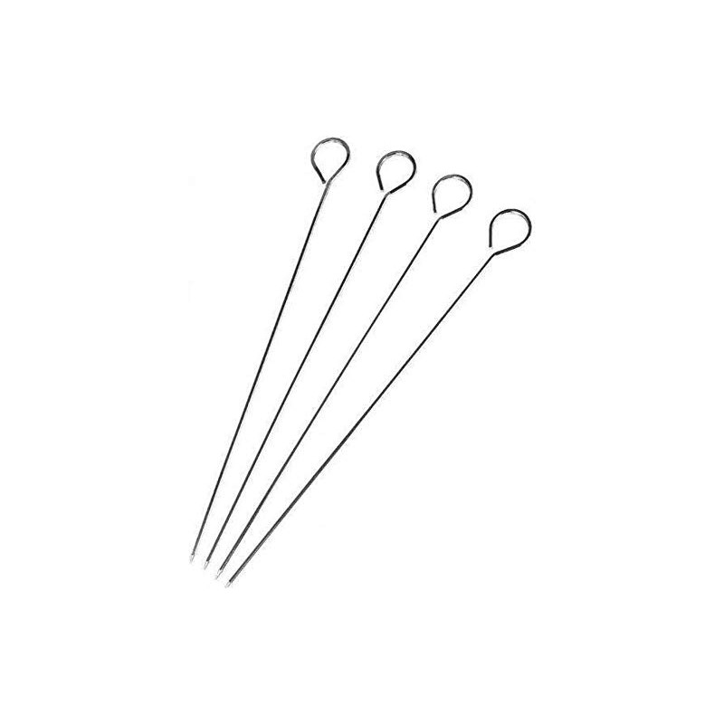 Edco 871125245652 24 cm Metal/Chrome Barbecue Skewer (4-Piece)