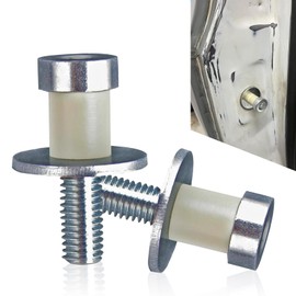 Tippwoo 2 PCS Car Stainless Steel Door Lock Bolt + Washer + Rubber Tubular Washer Car Door Fastening Bolt, Front Door Lock Strike Pin Kit, Cylindrical Truck Door Latch Pin Replacement (Silver)