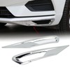 2pcs Front Fog Light Cover Trim Silver Fog Lamp Bezel