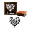 Printtoo Square Wooden Heart Pattern Textile Stamp Rubber Stamps Scrap-Booking-2