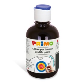 PRIMO - Colores Permanentes para Telas en Botella de 300 ml, Colores Acrílicos Vivos y Cubrientes para Niños +4 Años y Adultos, Pintura para Telas Ideal para Camisetas, Bolsos, Jeans, Zapatos y Más