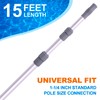 Sepetrel Pool Pole - Professional 15 Foot Telescoping Swimming Pool