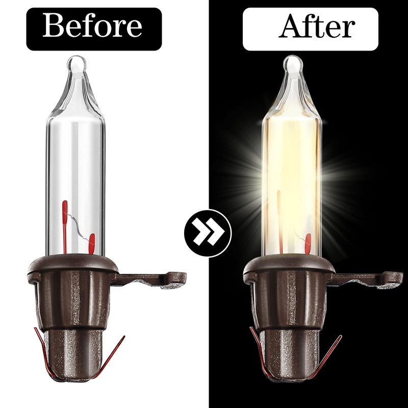 Mudder 100 Count Christmas Tree Lights Replacement Bulbs Mini Incandescent