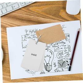 Gatuida 1 Set DIY Blank Flash Cards White Memory Cards with Binder Ring for Crafting Note Taking and Study for Handwriting Practice and Messages