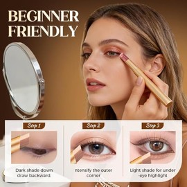 Sombra de Ojos en Barra de 3 Colores, Lápiz de Sombra Mate y Brillante                                                                                