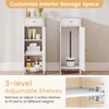GLACER Floor Storage Cabinet, Multifunctional Bathroom Storage Cabinet with 2