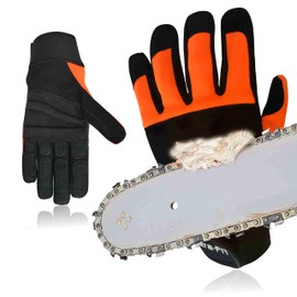 Intra-FIT Chainsaw Gloves Saw Protection on Left Hand Back, Cut-resistance Gloves EN ISO 11393-4, CLASS 1, EN 388: 4122X (Large)