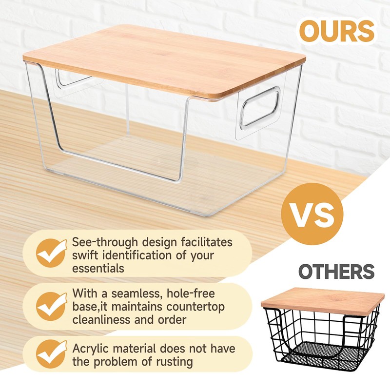 2 Set Pantry Organizer and Storage, Stackable Clear Acrylic Kitchen