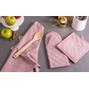 DII 100% Cotton Solid Chambray Kitchen Set, Potholders, Barn Red,